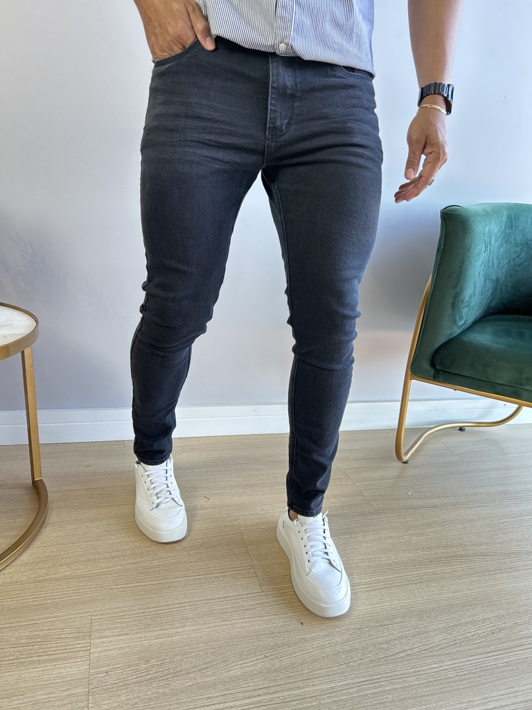 Calça jeans preta skinny sales