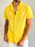 Camisa Wash Slim Manga Curta Amarelo Pantano - Acostamento