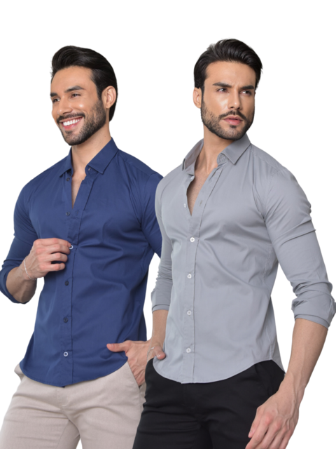 Kit 2 Camisa Office Social Slim M. Longa - Conquest - comprar online