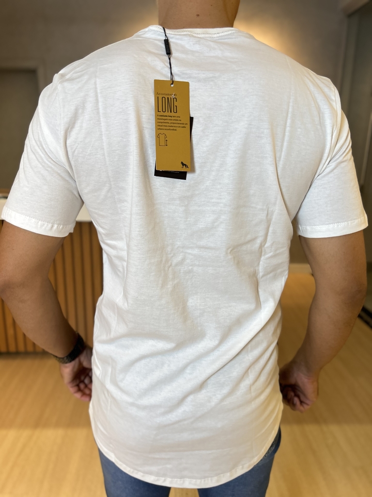 Camiseta Long Off White C/ Preto - Acostamento - Kamarim Patos