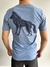 Camiseta Básica Lobo Nas Costas Azul Zimbro - Acostamento