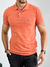 Camiseta Gola Polo Laranja Ferrugem Logo Bordada - Acostamento