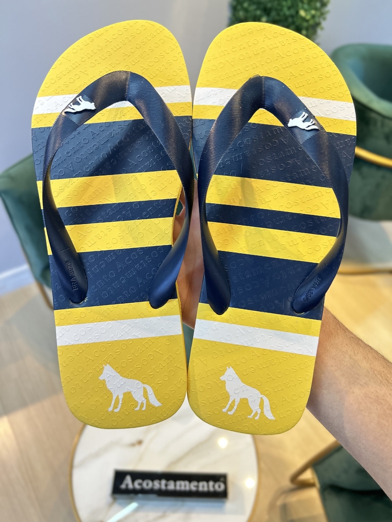 Chinelo Listrado Amarelo - Acostamento