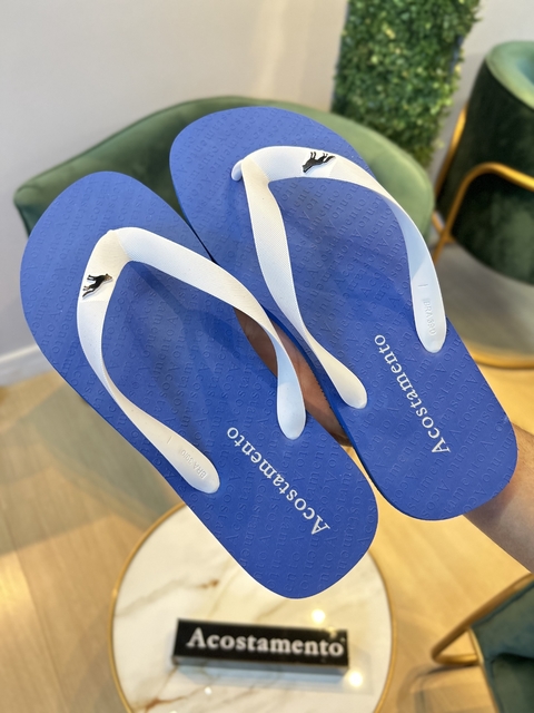 Chinelo Azul Medio com Branco - Acostamento - comprar online