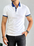 Camiseta Gola Polo Muscle Branca Gola Azul - Acostamento