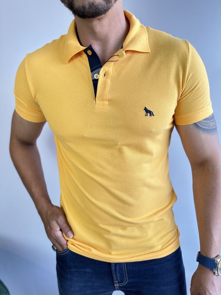Camiseta Gola Polo Amarela Manga 4005 - Acostamento