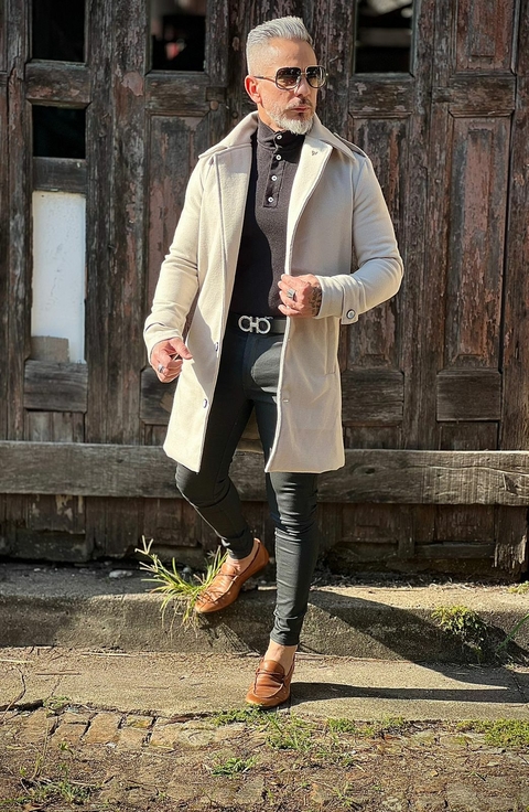 Sobretudo hotsell bege masculino