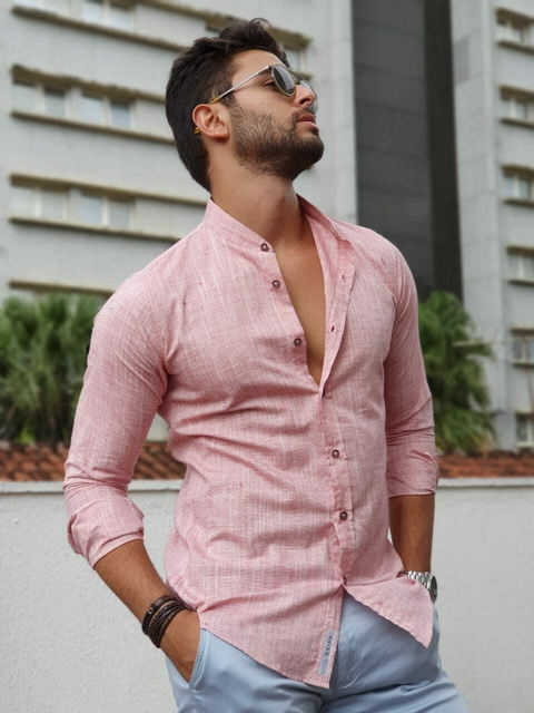 Camisa rosa slim fit new arrivals