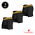 Cuecas Boxer Kevland - Kit Com 3 Peças Microfibra Preta elástico Dourado