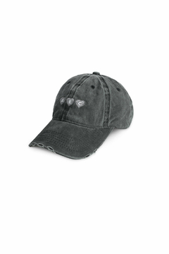 Gorra Corazones Negro Gastado