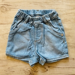 Short de jean azul clarito con cintura elastizada Grisino -3-6M - comprar online