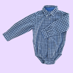 Body camisero cuadrille gris y blanco Carter's - 24M