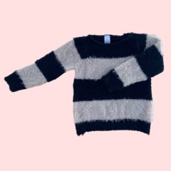 Sweater de lana piel de mono rayado beige y negro Cheeky - 6A