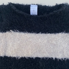 Sweater de lana piel de mono rayado beige y negro Cheeky - 6A en internet