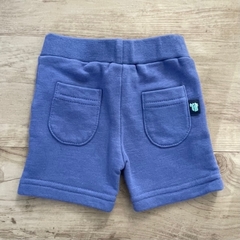 Short de algodón azul con cintura elastizada y bolsillos Owoko - 1 - Comunidad Vestireta