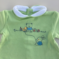 Remera de algodón manga larga verde "Osito" Prenatal - 1-3M - comprar online