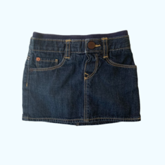 Pollera de jean con cintura elástica de algodón y short azul Gap - 18-24M