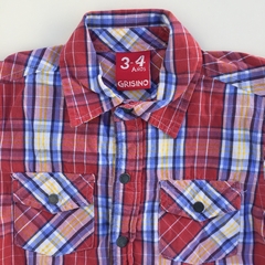 Camisa cuadrille rojo, azul y amarillo con interior de algodón Grisino - 3-4A en internet