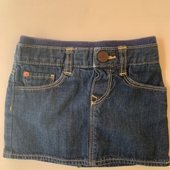 Pollera de jean con cintura elástica de algodón y short azul Gap - 18-24M - comprar online