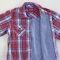 Camisa cuadrille rojo, azul y amarillo con interior de algodón Grisino - 3-4A - Comunidad Vestireta