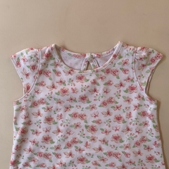 Remera manga corta de algodón floreada BabyCottons - 3M - comprar online