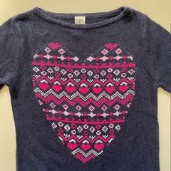 Sweater manga larga azul con dibujo de corazón en rosa Oshkosh - 6A - comprar online