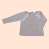 Sweater de lana liviano con encaje en hombros beige Pioppa - 12A