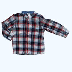 Camisa manga larga cuadrillé roja y azul H&M - 12-18M