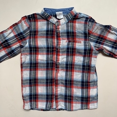 Camisa manga larga cuadrillé roja y azul H&M - 12-18M - comprar online