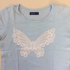 Remera manga corta de algodón "Mariposa" celeste Mimo - 8A - comprar online