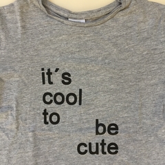 Remera manga larga de algodón "It's cool to be cute" gris Zara - 9A en internet