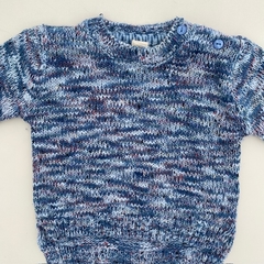 Sweater de lana manga larga jaspeado azul y rojo Cheeky - 9-12M - comprar online