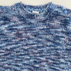 Sweater de lana manga larga jaspeado azul y rojo Cheeky - 9-12M en internet