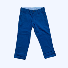 Pantalón de gabardina finito con cintura ajustable azul H&M - 2-3A