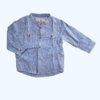 Camisa manga larga rayada celeste H&M - 12-18M