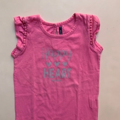 Body manga corta de algodón rosa "Happy heart" Mimo - 12M - comprar online