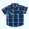 Camisa manga corta cuadrillé azul Pioppa - 4A