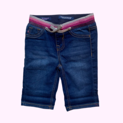 Bermuda de jean con cintura elástica de algodón con brillos Vigoss - 5-6A
