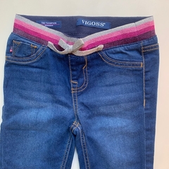 Bermuda de jean con cintura elástica de algodón con brillos Vigoss - 5-6A - comprar online