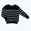 Sweater de hilo de algodón rayado negro Little Akiabara *NUEVO* - 2A