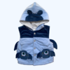 Chaleco azul con botones, interior de algodón, capucha y mochila "mounstro" *NUEVO* - 5A