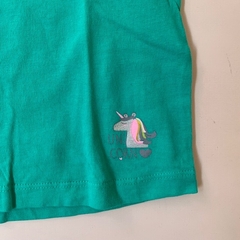 Remera manga corta de algodón verde "Unicorn" Sfera - 4-5A en internet