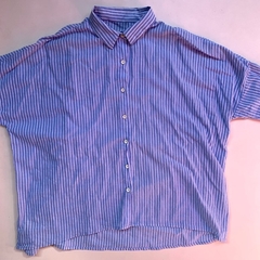 Camisa manga larga rayada celeste Wanama - 13-14A en internet