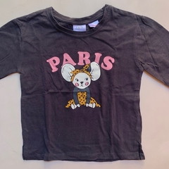 Remera manga larga de algodón gris "Paris" Zara - 2-3A - comprar online