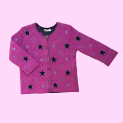 Saco de hilo de algodón con botones y estrellas rosa Beneton Baby - 6-9M