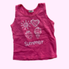 Remera sin mangas de algodón rosa "Summer" Benetton - 9-12M