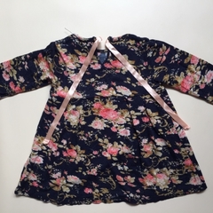 Vestido de algodón manga larga floreado Little Akiabara - 12M en internet