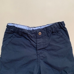 Bermuda de gabardina finita azul con cintura ajustable Mimo - 12M - comprar online