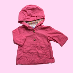 Campera de gabardina con capucha y bolsillos rosa Carter´s 18M
