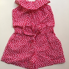 Enterito con volado y cintura y tiras ajustables rojo a lunares Baby Cottons - 18M - comprar online